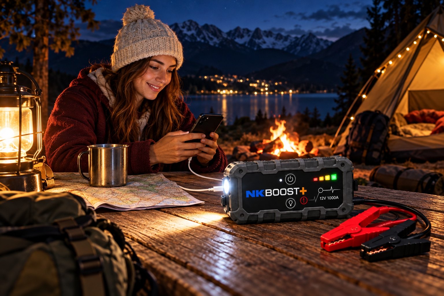 NKBOOST+ usato come power bank per ricaricare uno smartphone